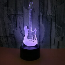 Electric Guitar 3D LED Night Light 7-Colour Changing Touch Control Table Lamp Music Lover Gift