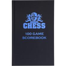 WE Games Black Hardcover Chess Scorebook -for Notations, 100 Pages, Ideal Score Sheets for Clubs & Tournaments