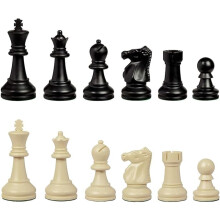 WE Games Bobby Fischer Ultimate Chess Pieces Set, Staunton Plastic Tournament Chess Set - Extra Queens, Triple Weighted