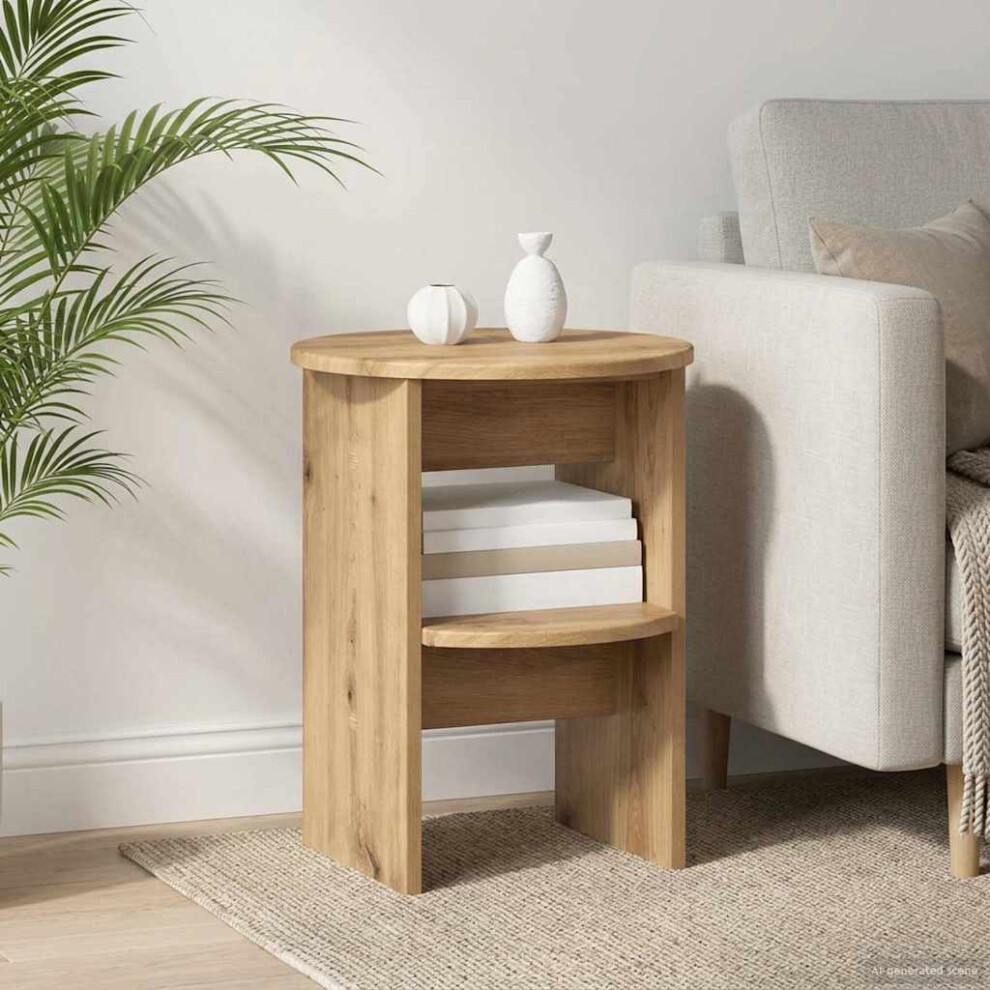 Vidaxl Side Cabinet 2 Pcs Artisan Oak Ø40 X 50 Cm Engineered Wood