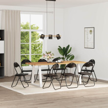vidaXL Folding Chair 8 pcs Black 48 x 43.5 x 81 cm Faux Leather