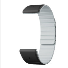 Garmin Fenix Armband, Magnetisches Silikon Uhrenarmband Kompatibel mit Fenix 8/7/6/5 Black+Grey 26 mm