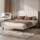 (White) Levede Double Bed Frame Upholstered Platform Bedframe Adjustable Headboard 1