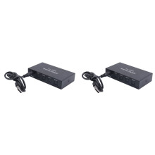 2X Digital Optical Audio 1X4 Splitter Digital SPDIF Toslink Optical Fiber Audio Splitter 1 in 4 Out(US Plug)