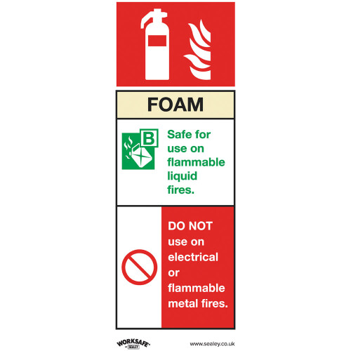 Worksafe SS30P1 Safety Sign Foam Fire Extinguisher - Rigid Plastic
