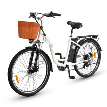DYU C6 26 Zoll E-Bike,25 km/h , 12,5Ah Herausnehmbarer Akku, Shimano 6-Gang ,Dual-Scheibenbremsen,120 kg Belastung