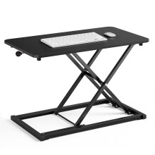 Adjustable Standing Desk Converter 60x34cm, 7-Level Sit Stand Desktop Riser with Keyboard Tray, Laptop Monitor Stand for Home Office Computer