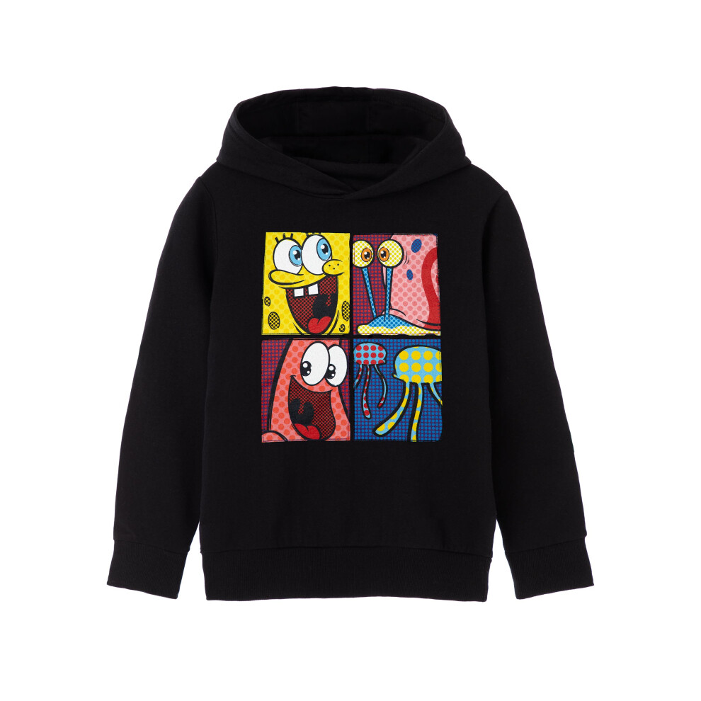 Spongebob Squarepants (7-8 Years) Hoodie (Unisex Kids Black)
