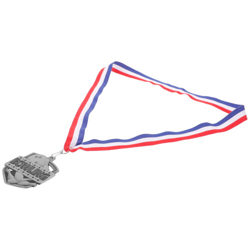 Bowling medal decorative round reward with ribbon