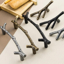 Metallic Tree Branch Wardrobe Door Handle 1 Piece