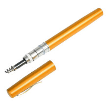 2pcs 1M Portable Pocket Telescopic Fishing Pole Pen Shape Folded Fishing Rod Without Reel Wheel