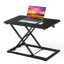 Standing Desk Converter 60x34cm, Desktop Keyboard Riser with 7 Height Levels, Sit Stand Laptop Monitor Stand for Home Office Study Workstation