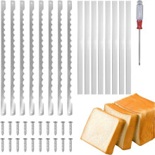 Bread Bow Knife Blades,10.8" Serrated Stainless Steel Blades, Replacement for Wood Bread Cutter,Bow Bread Knife 8 Pcs