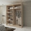 MN Furniture (Oak, 180cm) Double Sliding Doors Mirrored Wardrobes 3