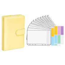 Transparent pocket planner binder with faux leather cover
