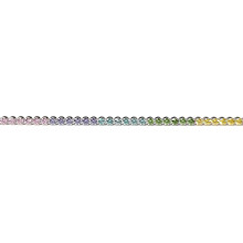 Jewelco London Sterling Silver Multi Colour Cubic Zirconia Pastel Rainbow Eternity Tennis Bracelet, 7.5" 19cm - 8-29-0242-Pastel
