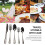 20-Piece Set, Stainless Steel Silverware Cutlery Set for 4, Unique Pattern Design, Includes Dinner Knives 3