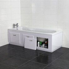Nes Home 1800mm PVC Bath Panel With Removable Magnetic Door Gloss White