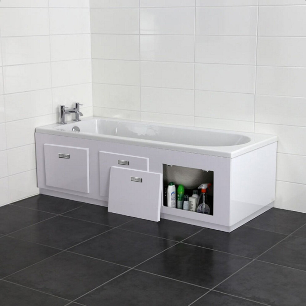 Nes Home 1800Mm Pvc Bath Panel With Removable Magnetic Door Gloss White 1232520040900