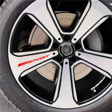 Sport Decal Sticker Wheels Rims Racing Car Sticker Self Adhesive Car Door Rims Wheel Hub Decal Accessories 16PCS , Red