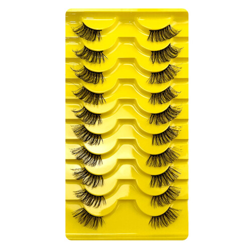 Hesroicy false eyelashes soft curly 3D wispy 10 pairs 1