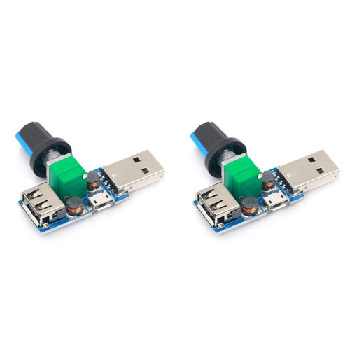 2X  USB Fan Governor Fan Speed Controller Air Volume Regulator Cooling Mute Multi Function Fan Speed  Module