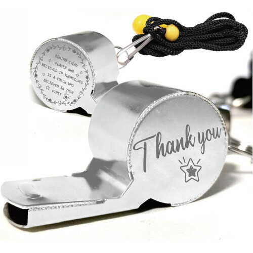 Stainless Steel Whistle with Lanyard 2 pcs