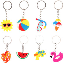 Metal keychain ring for women with watermelon cactus charm