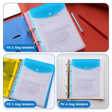 A4 Plastic Wallets, 24 Pack Expandable Document Files with Button for School, Office, Home, Travel