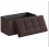 (Brown, Double(76*38*38cm)) Large Foldable Ottoman Storage Box Foot Stool 1