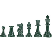 WE Games Color Bright Plastic Staunton Tournament Chess Pieces with 3.75 in. King - Half Chess Set of Chess Pieces Only, Army Green