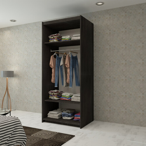 MN Furniture (Wenge, 90cm) Double Sliding Doors Mirrored Wardrobes 1