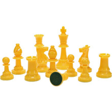 WE Games Color Bright Plastic Staunton Tournament Chess Pieces with 3.75 in. King - Half Chess Set of Chess Pieces Only, Yellow