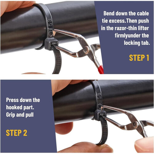 4Pcs Cable Tie Opener Zip Tie Cable Tie Remover Tool with Silicone Handle and Storage Box Reusable Use Cable Tool Pocket 2