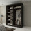 MN Furniture (Wenge, 150cm) Double Sliding Doors Mirrored Wardrobes 2