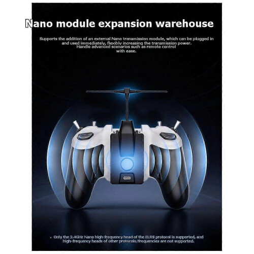 R1 RC Transmitter ELRS 2.4G Closed Source System RDC50 FPV Remote Controller Without Battery for FPV Drone Racing Black