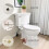 Ceramic toilet cap with frog fish turtle design for tall 6