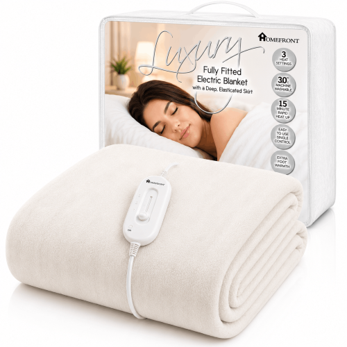 (Non-Woven, Single) Homefront Heated Electric Blanket Machine Washable
