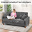 Modern Loveseat 2 Seater Corduroy Sofa 178cm Grey 4