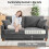 Modern Loveseat 2 Seater Corduroy Sofa 178cm Grey 5