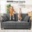 Modern Loveseat 2 Seater Corduroy Sofa 178cm Grey 7