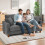 Modern Loveseat 2 Seater Corduroy Sofa 178cm Grey 8