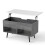 Couchtisch mit Hubfunktion – Versteckter Stauraum, offene Regale, Grau 2