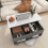 Couchtisch mit Hubfunktion – Versteckter Stauraum, offene Regale, Grau 3