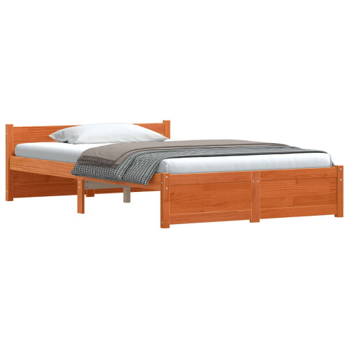 VidaXL vidaXL Bed Frame Wax Brown 195.5 x 125.5 x 51 cm Solid Pine Wood 2