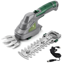 Gracious Gardens Cordless Hedge Trimmer 3.6V, 2-in-1 Shear with 2 Blades