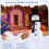Boneco de neve pré-iluminado para jardim, 127 cm (50 polegadas), 70 LEDs brancos frios 7