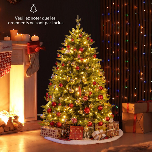 Árvore de Natal artificial pré-iluminada de 150 cm, com 250 LEDs e dobradiças. 1