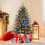 Árvore de Natal artificial pré-iluminada de 150 cm, com 250 LEDs e dobradiças. 8