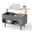 Couchtisch mit Hubfunktion – Versteckter Stauraum, offene Regale, Grau 4